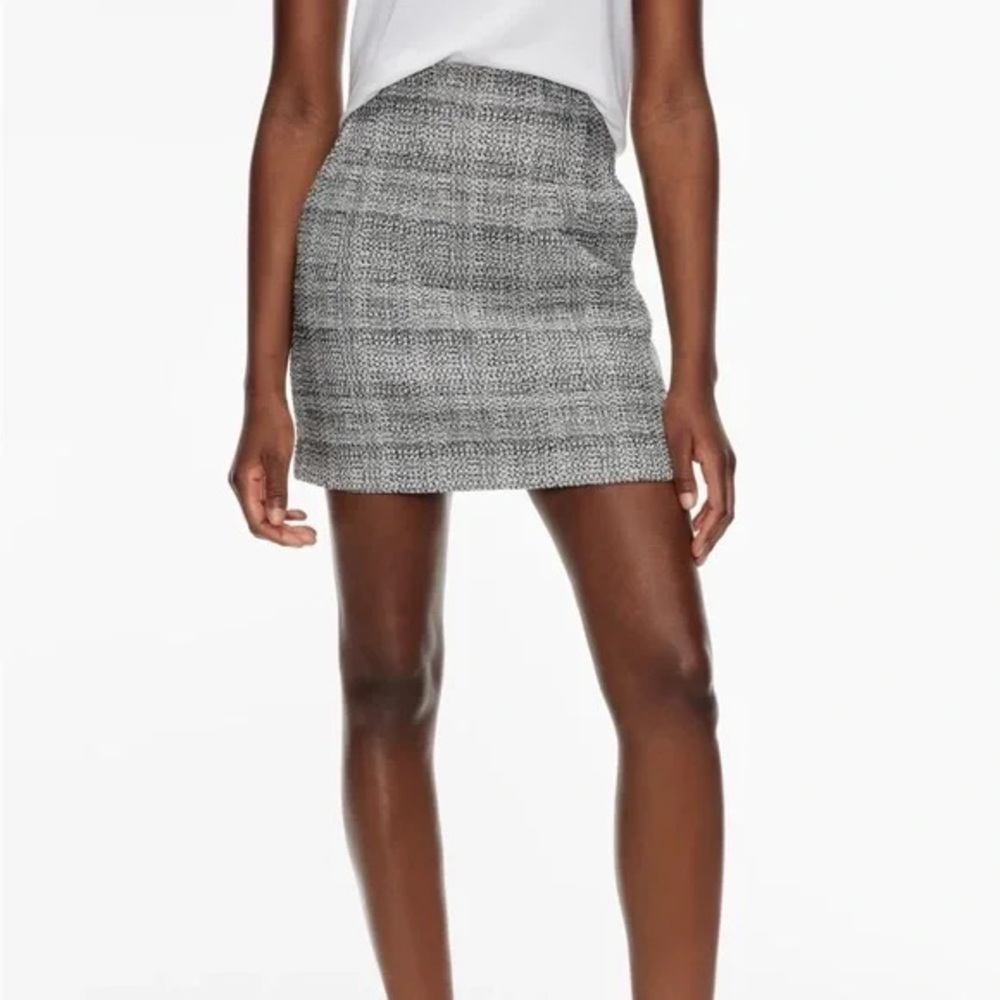Babaton Black and White Tweed Skirt